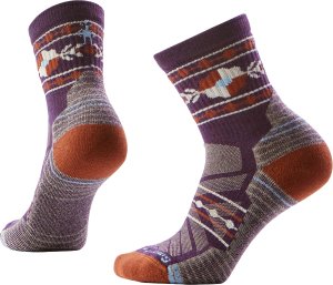 Hike Light Cushion Retro Floral Mid Crew Socks - Women's