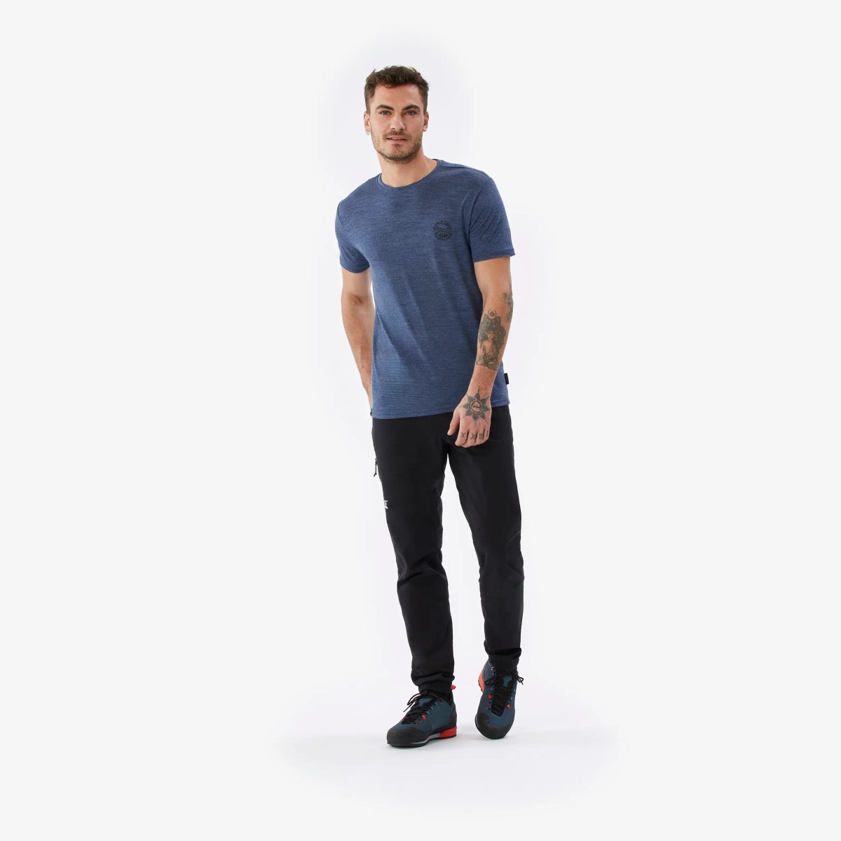 T-shirt de longue randonnée en laine mérinos homme, Merino Fresh